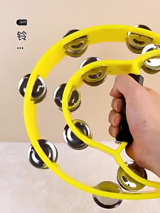 Plastic Color Tambourine/Double-Layer Half Moon Tambourine/KTV Percussion/Music Band/Children Musical Teaching Toys