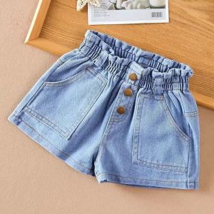 New Girls Denim Shorts Korean Lightweight Summer Shorts for Toddler Girls Casual Versatile Childrens Clothing Outdoor Wear