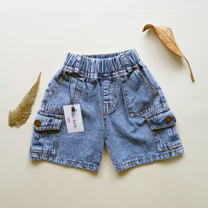 Celana Pendek Cargo Jeans Anak Kekinian - Dev Short Cargo | 1-6T