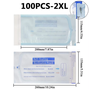 20/100pcs Self-sealing Sterilization Pouches 7 Sizes Disposable Dental Tattoo Nail Art Disinfection Storage Bag Tattoo Supplies