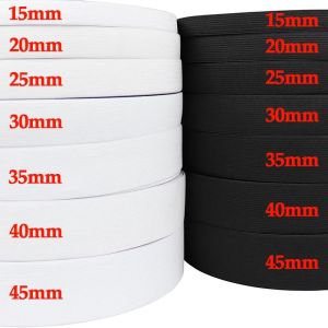 2M Black White Color Flat Thin Wide Elastic Rubber Band Clothing Accessories Nylon Webbing Garment Sewing Accessories