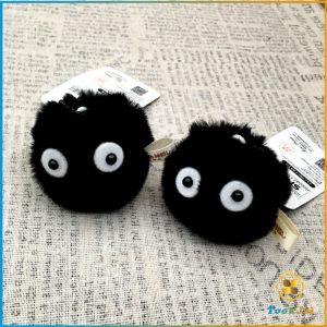 TookJai พวงกุญแจลูกปอมๆ ตูฟ้าผ่า Spirited Away น่ารัก สีดำ นุ่มๆ pendant