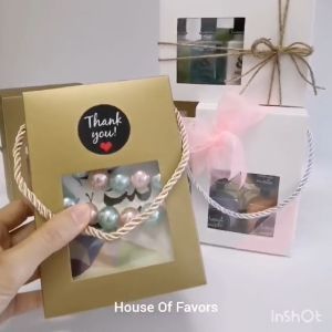 25pc 11x15.5x5cm Kotak Yassin A6 Small Doorgift Box With String & Window Kotak Door Gift Kahwin Tali