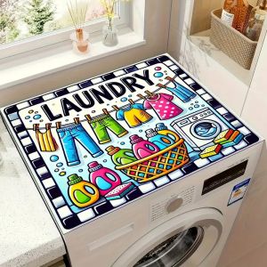 Washing Machine Dust Cover Waterproof Oven Microwave Refrigerator Fridge Top Protector Mat Coffee Drain Pad Table Placemat