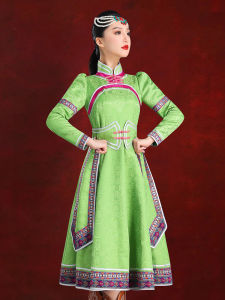 ชุดกระโปรงสั้นสไตล์มังกรสีเขียวสำหรับผู้หญิง ชุดการแสดง ชุดราตรี ชุดประจำชาติ ชุดการแสดง ชุดประจำชาติ ชุดประจำชาติ
