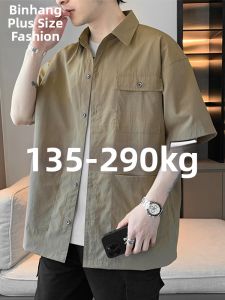 BINHANG | Plus Size American Work Shirt Shortsleeve
