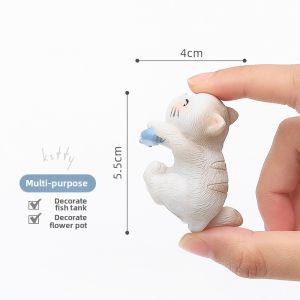 SHUQUE | Creative Cactus Planter Decorative Pendant Cute Cat Fish Tank Animal Display