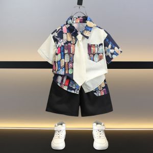 Bộ Quần Áo Trẻ Em Mùa Hè Thời Trang Cho Bé Trai Áo Sơ Mi Tay Ngắn Có Nơ Bộ Đồ Trẻ Em Hợp Thời Trang Bộ Đồ Trẻ Em Mùa Hè