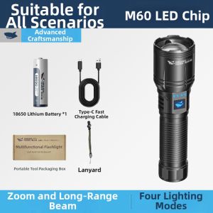 SMILING SHARK | Super Bright Long Range High Power Flashlight