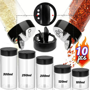 100ML-300ML Clear Plastic Spice Jar with Shaker Lids Kitchen Seasoning Containers Kitchen Storing Spice Powders Seasoning Box