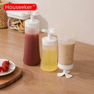 Houseeker Condiment Sauce Squeeze Bottle Ketchup Dispenser Container Salad Dressing Seasoning Mustard Storage Jar Kitchen Tools