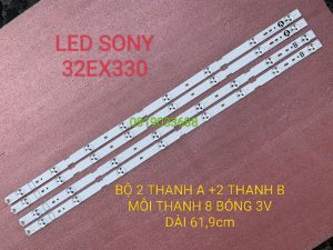 THANH LED TIVI SONY 32EX330 MỚI 100% BỘ 4 THANH 2A+2B MỖI THANH 8 BÓNG 3V DÀI 619cm 32"NDS REV 0.4 A B TYPE 2012.05.29