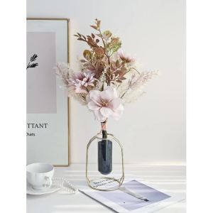 Artificial Rose Bouquet Autumn Home Dining Table Decoration Office Vase Wedding Arch Outdoor Garden Windowsill Balcony DIY Gifts