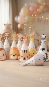 6pcs Animal Theme Birthday Party Decorations Hat