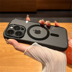 CrashStar MagSafe Transparent Clear Hard Shockproof Phone Case For iPhone 16 15 14 Pro Max Plus 13 12 11 Pro Max Wireless Charging Phone Casing Simple Slim Phone Cover With Full Cover Lens Camera Protection