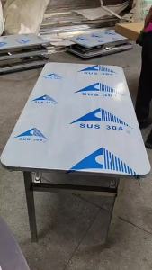 Portable 304 Stainless Steel Square Table for Outdoor Dining