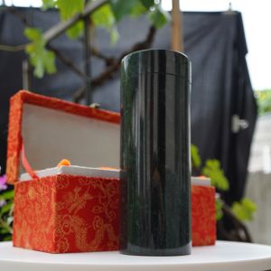 Natural Dark Green Jade Cup Tumbler Water Cup Teacup Iron Micro Magnetic Medicine King Stone Black Green Jade Tableware Tea Set