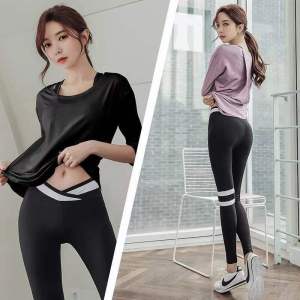 ฟิตเนสเอวสูง กางเกง ผู้หญิง สไตล์สปอร์ต Tummy Control Running รัดรูป กางเกงฝึกซ้อมโยคะ ระบายอากาศได้ดี ดูดซับความชื้น