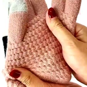 1 Pair Knitted Gloves Autumn Winter Cold-Proof Warm Gloves Thickened Soft All Finger Gloves Men Women Ride Glove