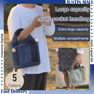 【Japanese handmade】Large capacity multi-pocket handbag Simple shopping bag