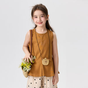 Moonkids | Sleeveless Linen Blouse Summer Thin Casual Sweet Outfit