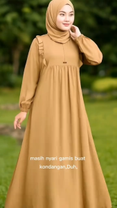TERBARU !! GAMIS CRINKLE RABELLA DRESS MAXY - GAMIS POLOS RESLETING DEPAN