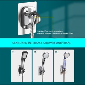 On Sale ฝักบัวอาบน้ำอลูมิเนียมแป้นยึดฝักบัวปรับได้อเนก 125 รูปแบบ กาว สำหรับฝักบัว