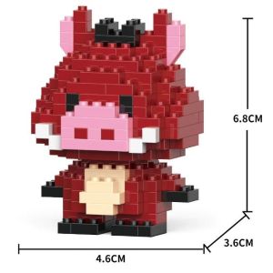 (INCL.BOX)积木卡通小人公仔草莓熊益智拼装儿童玩具桌面摆件 Brick Cartoon Little Doll Strawberry Bear Educational Assembled Kids Toy Desktop Deco Dec