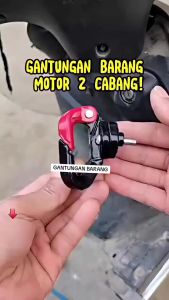 Gantungan Barang Di Motor 2 Cabang Bahan Besi Kuat Universal Cantolan Cantelan Helm MSV