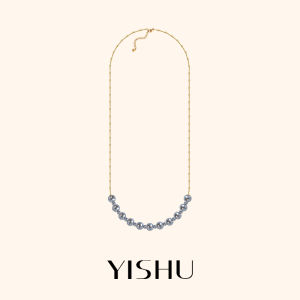 YISHU | Trendy Minimalist Platinum Grey Pearl Necklace