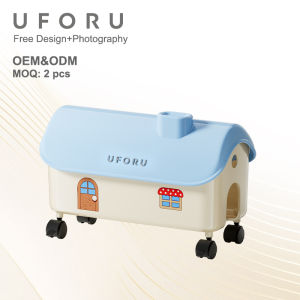 UFORU Toddler Proof Power Strip Organizer Cute House Large Capacity Baby Safe Anti Shock Cable Hider Box Living Room