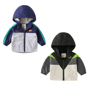 Rolanko Windbreaker สำหรับเด็กแจ็คเก็ตขนแกะเรียงราย Hooded Zipper Coat ฤดูใบไม้ร่วงฤดูหนาวสูง เสื้อผ้าเด็กกันน้ำ Outerwear ชุดลำลอง