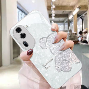 Ốp Lưng Điện Thoại Kính Sáng Màu Hình Gấu Hình Kim Cương Thời Trang Cho OPPO Reno13 12 10pro+ 9pro 8 7se Nữ 6pro Sáng Tạo