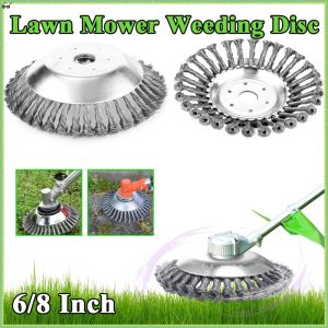 6/8 inch Wire Wheel Brush Trimmer Garden Grass Weed Lawn Mower Trimmer Brush Cutter Tools