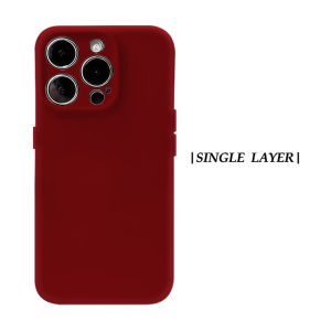 Potdemiel | Aurea Case Matte Bumper For Magsafe Case For iPhone 18 17 16 15 14 Plus 13 Pro Max Shockproof Hard PC Deep Wine Red Cover