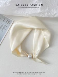 CAIENGE | Magnetic Clasp Silk Scarf Luxury