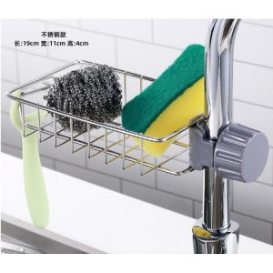 ชั้นแขวนผ้าเช็ดจานสำหรับห้องน้ำห้องครัวชั้นที่คว่ำที่เก็บฟองน้ำแบบปรับได้ชั้นคว่ำจานก๊อกน้ำสแตนเลส
