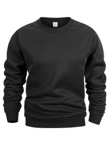 Mens Casual Sweatshirts Spring and Autumn Solid Color Crew Neck Long Sleeve Outdoor Jogging Basic Pullover Daily Streetwear