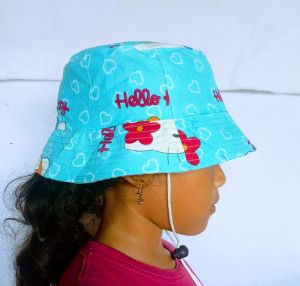 topi bucket anak tali bahan canvas motif lucu usia 2-9 tahun