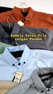 KEMEJA POLOS PRIA LENGAN PENDEK WARNA HITAM TERBARU 2024 BANYAK VARIAN WARNA HEM POLOS DEWASA LENGAN PENDEK TERMURAH