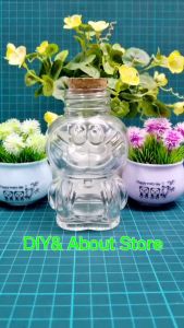 ขวดแก้วรูปทรงแมวม่อนอ้วน(อมยิ้ม)สูง 11 ซ.ม.