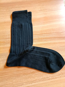 Foreign Trade Original Order Men Mercerized Cotton Socks Knee Socks Business Formal Wear Gentleman Pure Color Sweat-Absorbent Breathable Non-Stinky Feet