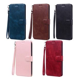 Casing For iPhone 16 15 14 Pro Max 16 Plus 16e 15 Plus 14 Plus Card Holder Magnetic Wallet Flip Case With Leather Lanyard