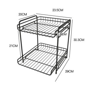 Kitchen Multi-layer Storage Rack Tabletop Pot Holder Home Use Carbon Steel Shelf Organizer for Utensils And Dishware