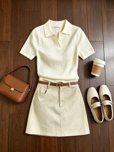 Petite Summer Set Elegance White T-Shirt Skirt Outfit