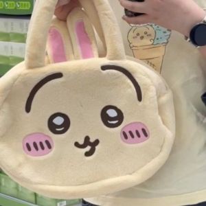 Bandai | Túi Đeo Chéo Thú Bông Usagi Dễ Thương Dành Cho Bé Gái Dung Tích Lớn Họa Tiết Hoạt Hình Hachiware Túi Xách Đựng Đồ Mô Hình Trang Trí ACG Dành Cho Học Sinh