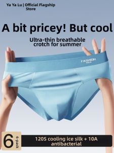Cool Ice Silk Thin Mens Briefs