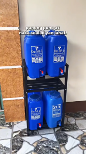 Homelife Water Container Rack Stainless Steel Water Gallon Rack Water Tank Storage Rack with Additional Cup Layers