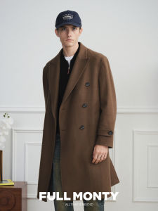 Double Breasted Notch Lapel Wool Mens Coat