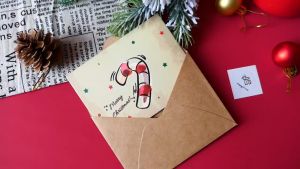 🎄Xmas Special🎄Vintage Merry Christmas Greeting Card Set (Envelope + Card + Sticker) Packaging Gift Idea Wishes